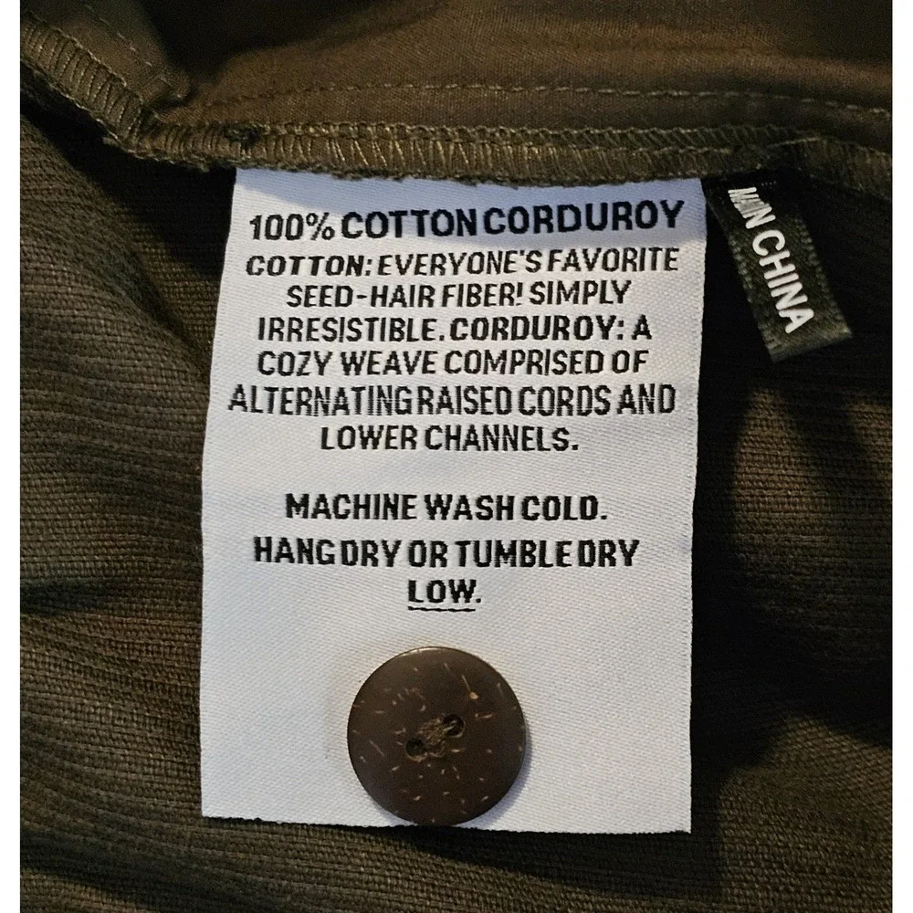 Tombolo Easy‎ Going Pants Brown Corduroy Men's Size XL Drawstring Pockets